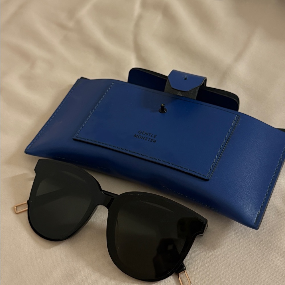 Gentle Monster Black Sunglasses with Blue Case